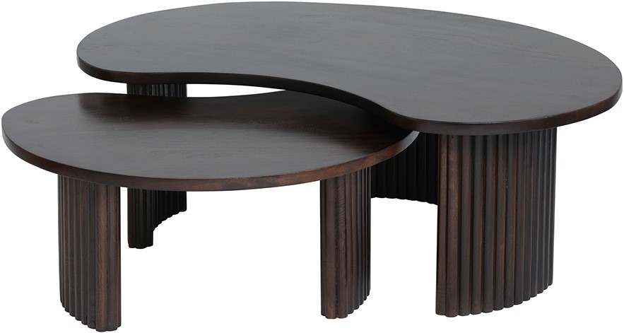 Salontafel Firenze boon vorm Walnut bruin mangohout 125 cm - Afbeelding 6