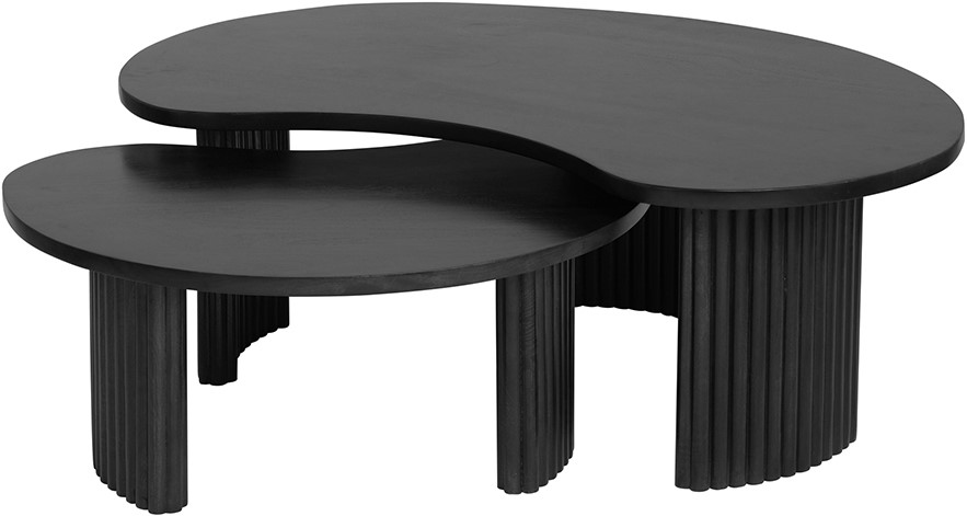 Salontafel Firenze boon vorm zwart 85 cm - Afbeelding 3