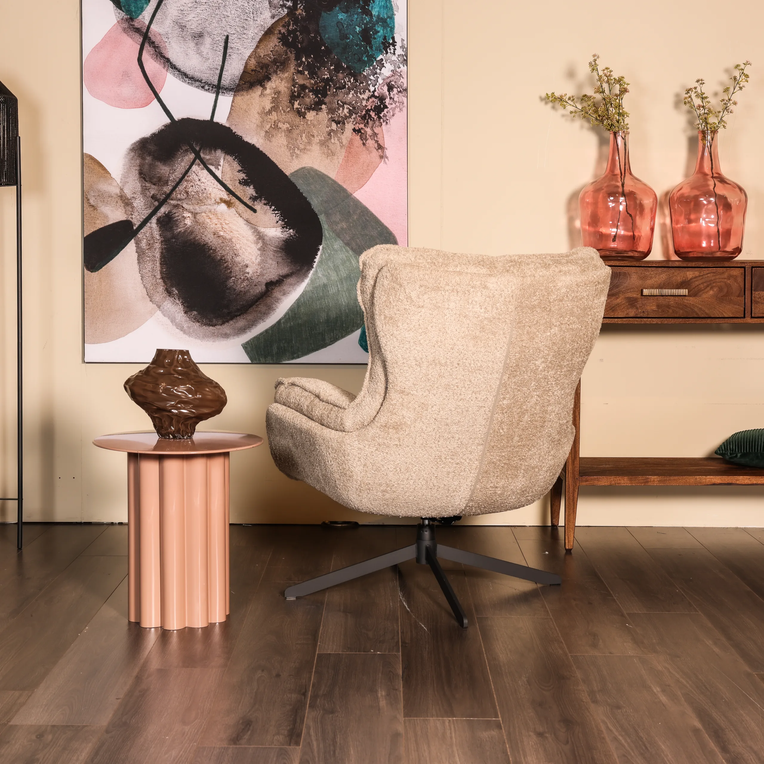 Fauteuil Orense - Boucle - Zand - Afbeelding 2