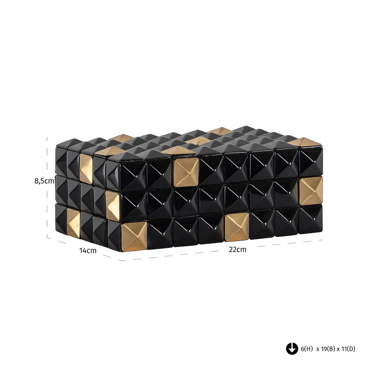 Opbergdoos Velicia zwart/goud - Afbeelding 5