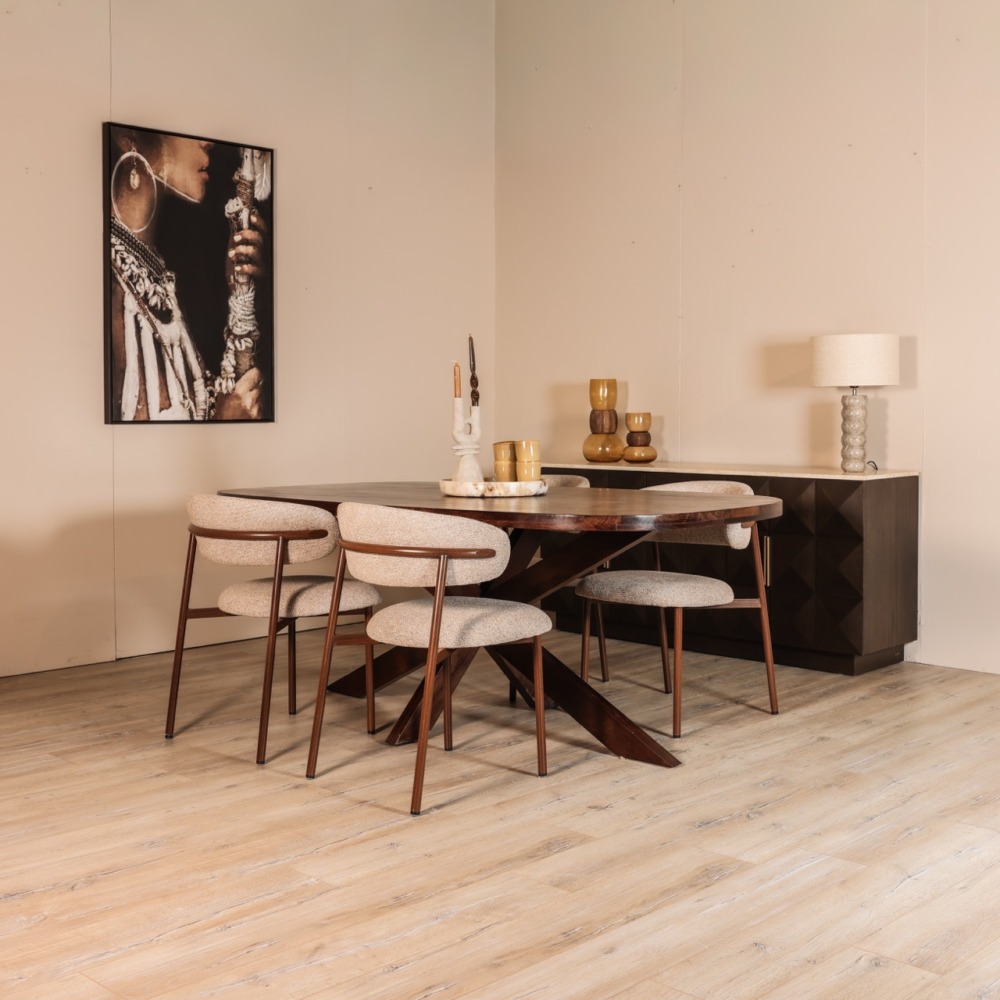 Eetkamerstoel Elin beige - Afbeelding 5