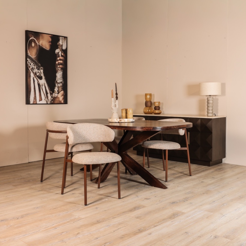 Eetkamerstoel Elin beige - Afbeelding 4