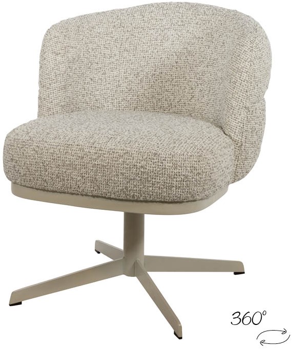 Eetkamerstoel JLo draaipoot 360 Cuzco Fog 3 beige