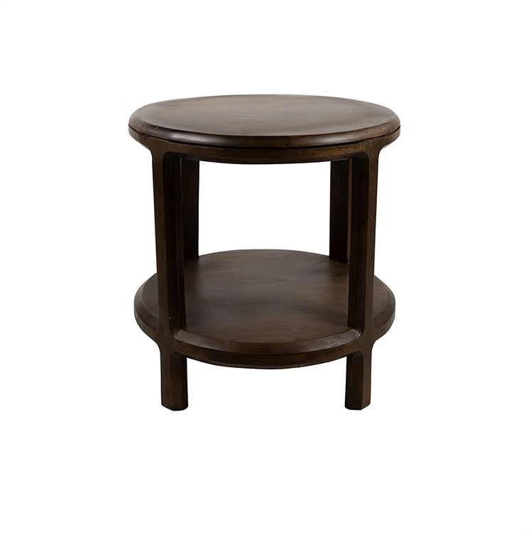 Bijzettafel Walnut bruin mangohout Ø50 cm - Afbeelding 2