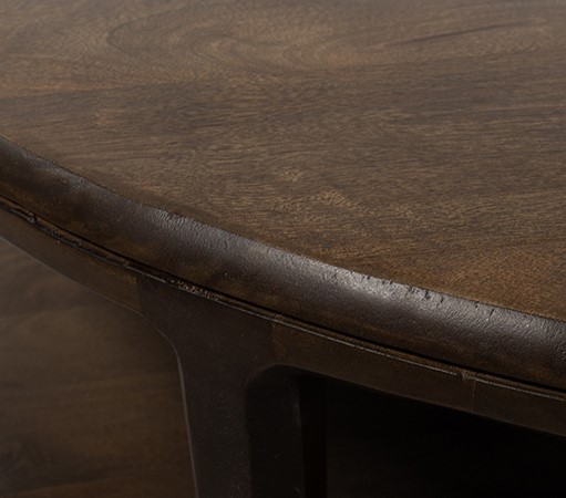 Bijzettafel Walnut bruin mangohout Ø50 cm - Afbeelding 4
