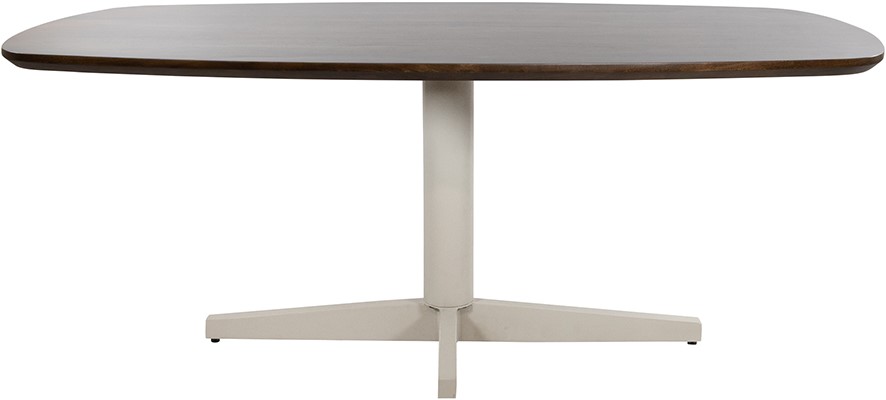 Eetkamertafel deens poot Walnut ovaal beige bruin mangohout 220 cm - Afbeelding 2