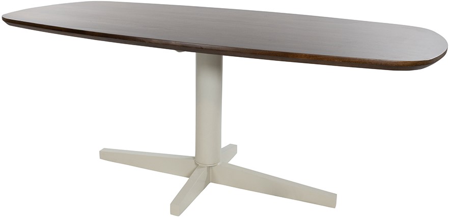 Eetkamertafel deens poot Walnut ovaal beige bruin mangohout 240 cm