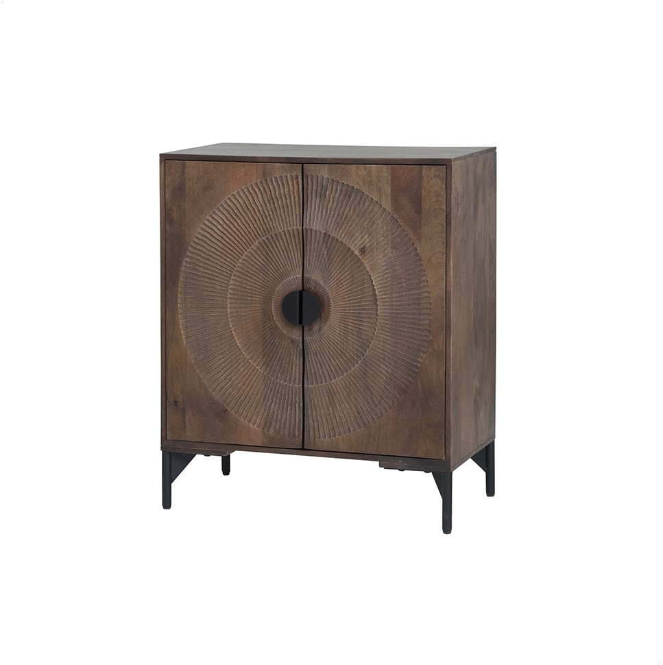 Dressoir Nippon laag Walnut 2-deurs bruin mangohout