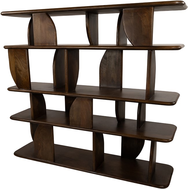 Boekenkast Oregano Walnut bruin mangohout 140 cm