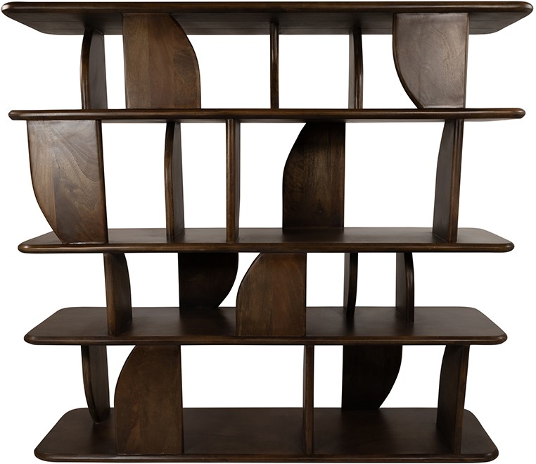 Boekenkast Oregano Walnut bruin mangohout 140 cm - Afbeelding 2