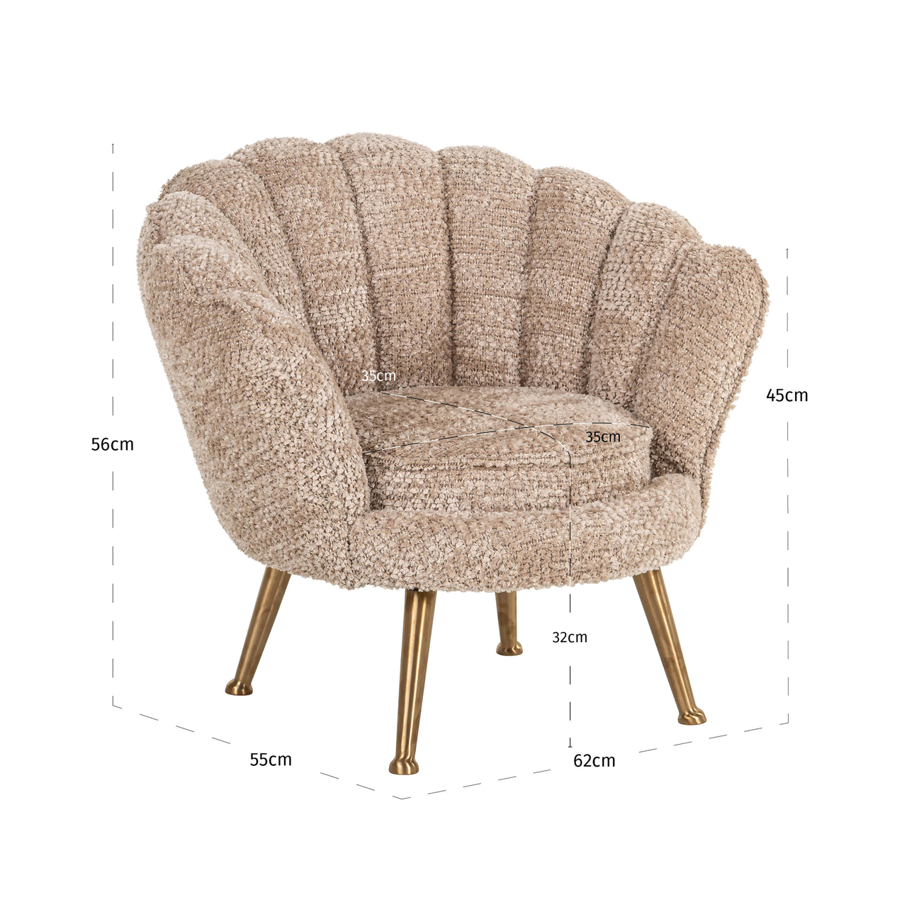 Loungestoel Charly lovely kids beige - Afbeelding 6