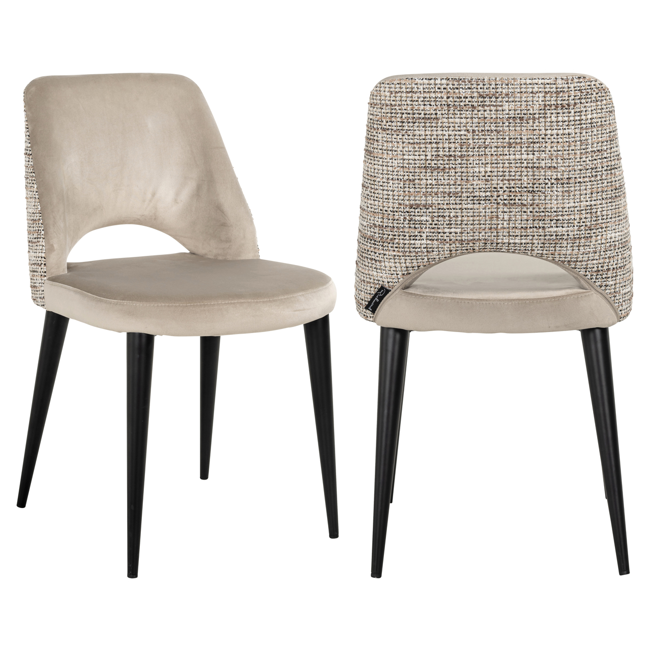 Eetkamerstoel Tabitha trendy brandvertragend naturel set van 2 - Afbeelding 2