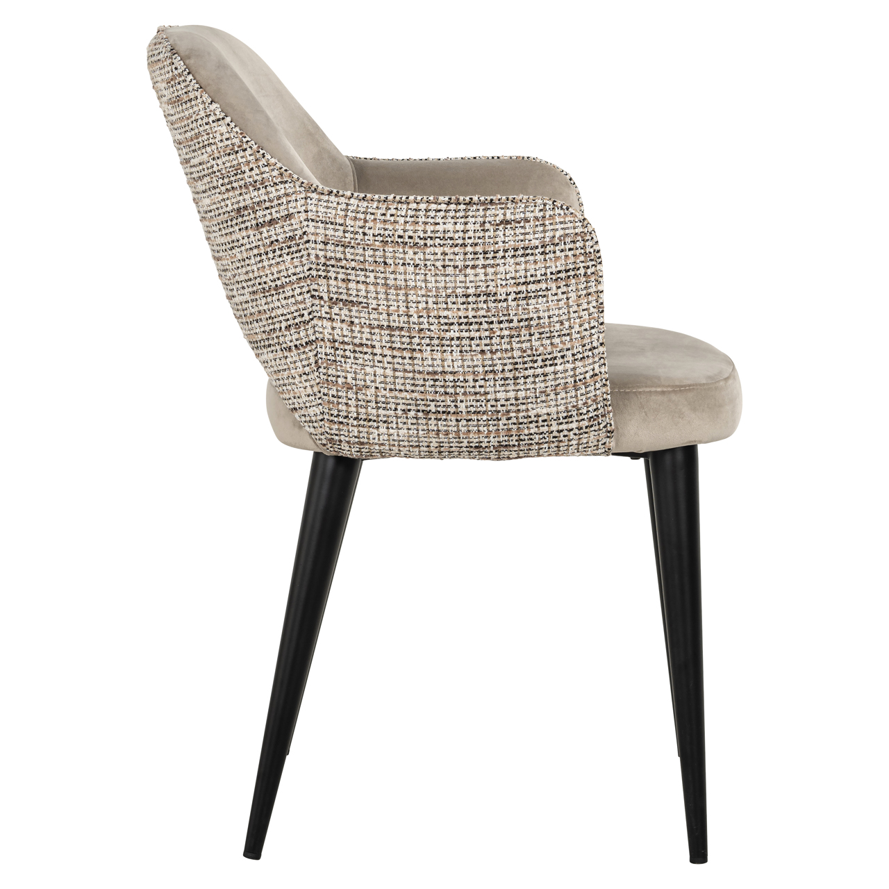Eetkamerstoel Giovanna trendy brandvertragend naturel khaki velours - Afbeelding 2