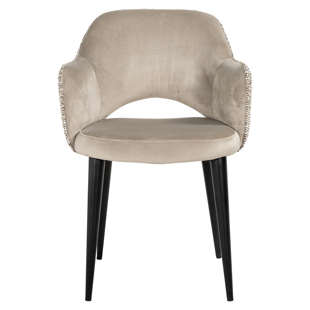 Eetkamerstoel Giovanna trendy brandvertragend naturel khaki velours - Afbeelding 4