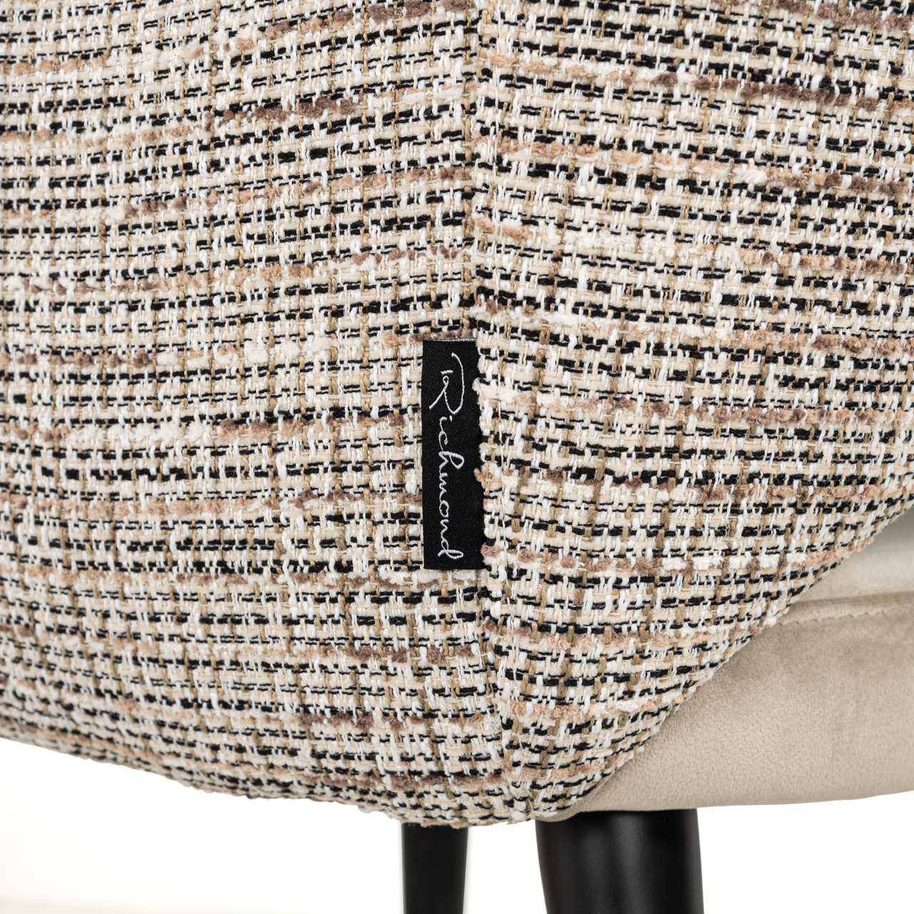 Eetkamerstoel Giovanna trendy brandvertragend naturel khaki velours - Afbeelding 5