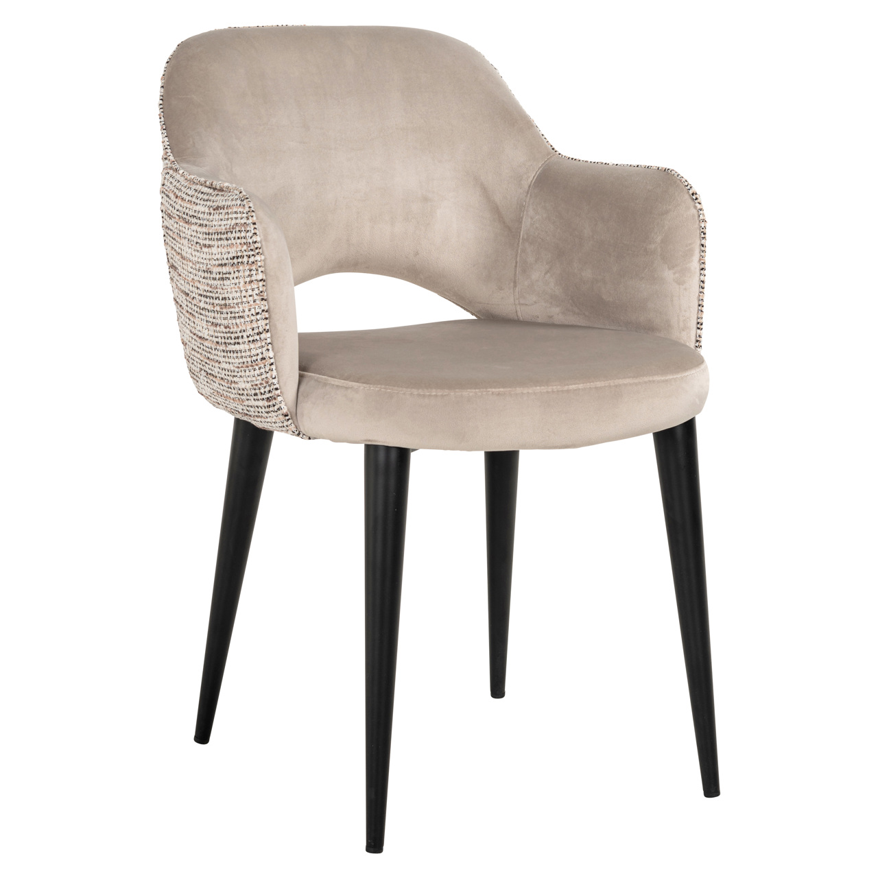 Eetkamerstoel Giovanna trendy brandvertragend naturel khaki velours - Afbeelding 7
