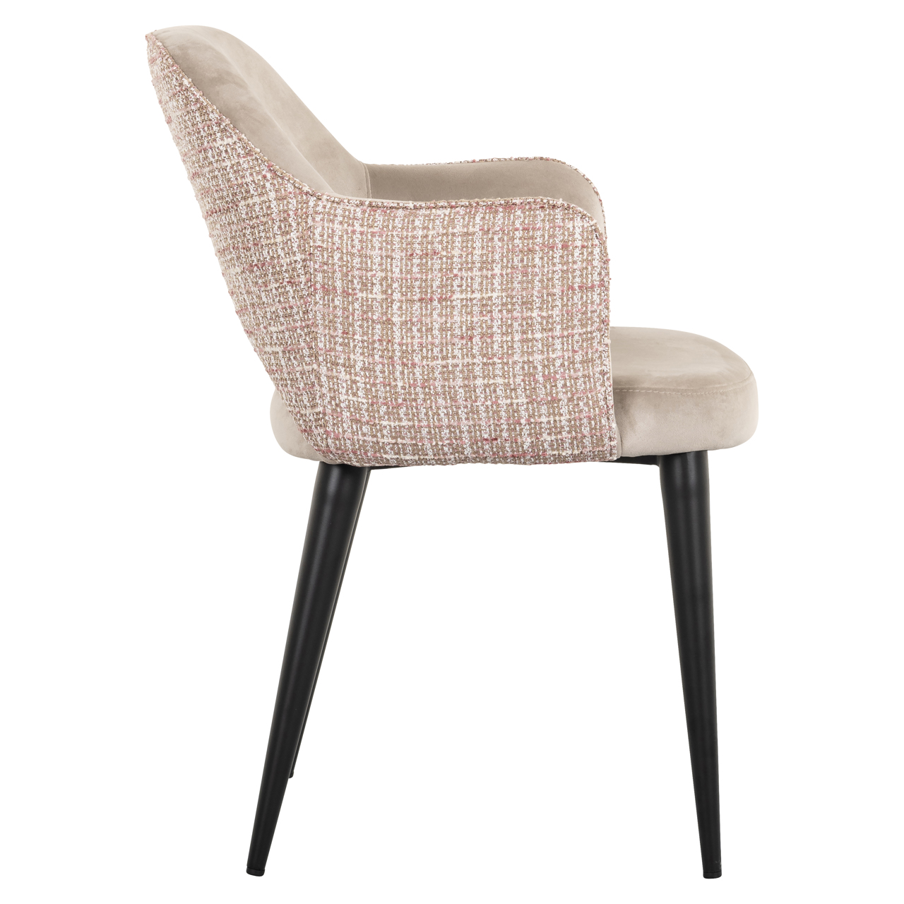 Eetkamerstoel Giovanna trendy rose / khaki velvet - Afbeelding 3