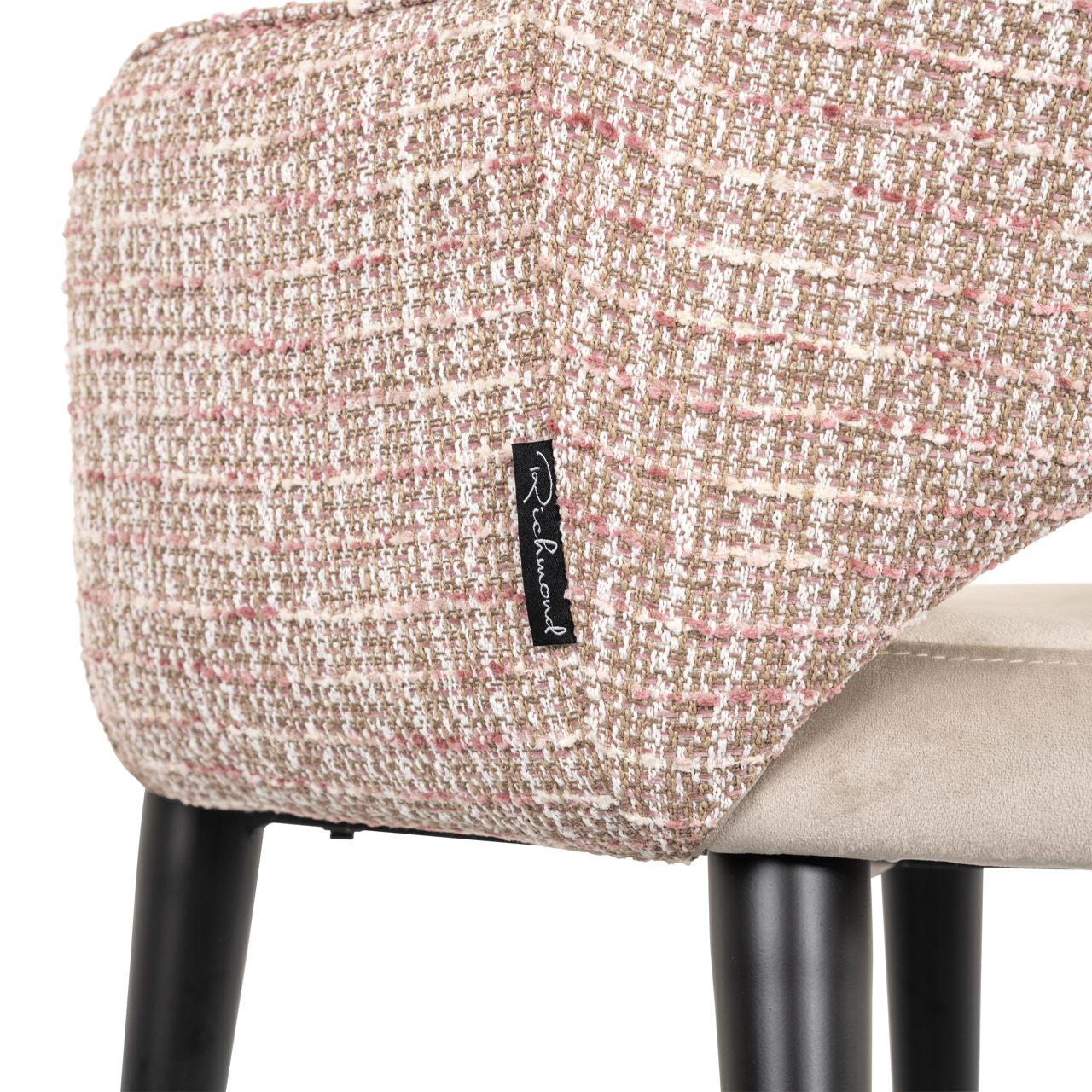Eetkamerstoel Giovanna trendy rose / khaki velvet - Afbeelding 6