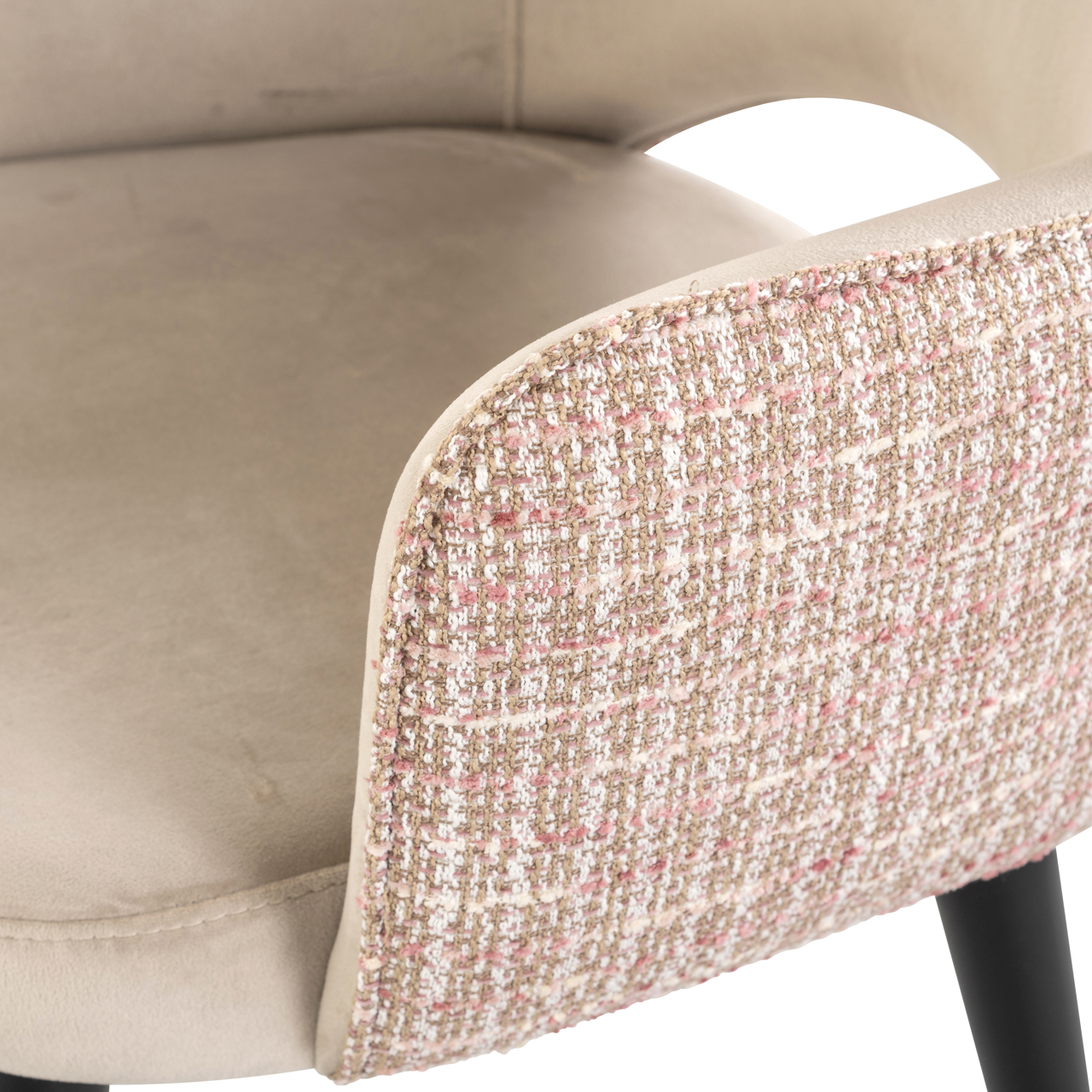 Eetkamerstoel Giovanna trendy rose / khaki velvet - Afbeelding 7