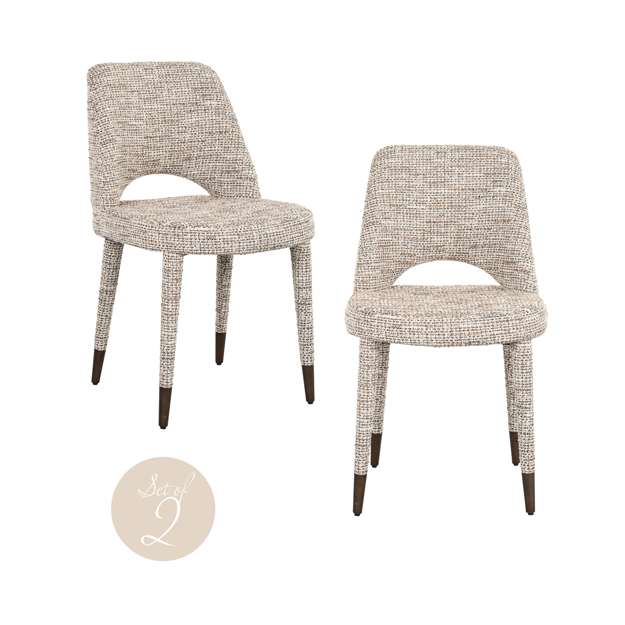 Eetkamerstoel Cecilia trendy naturel set van 2