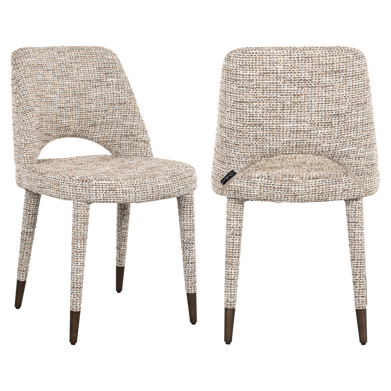 Eetkamerstoel Cecilia trendy naturel set van 2 - Afbeelding 2
