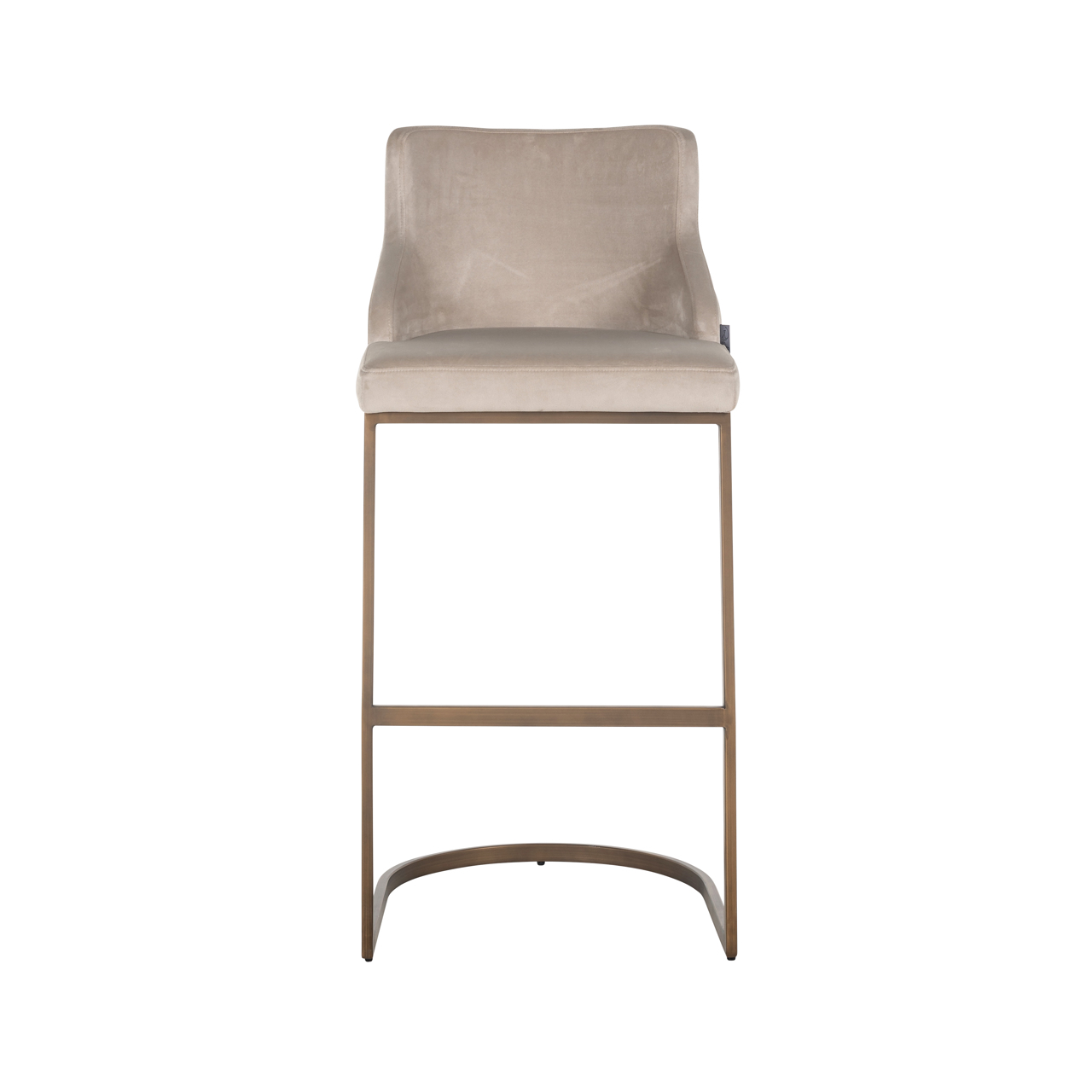 Barstoel Bolton geborsteld brandvertragend khaki goud velours set van 2 - Afbeelding 5