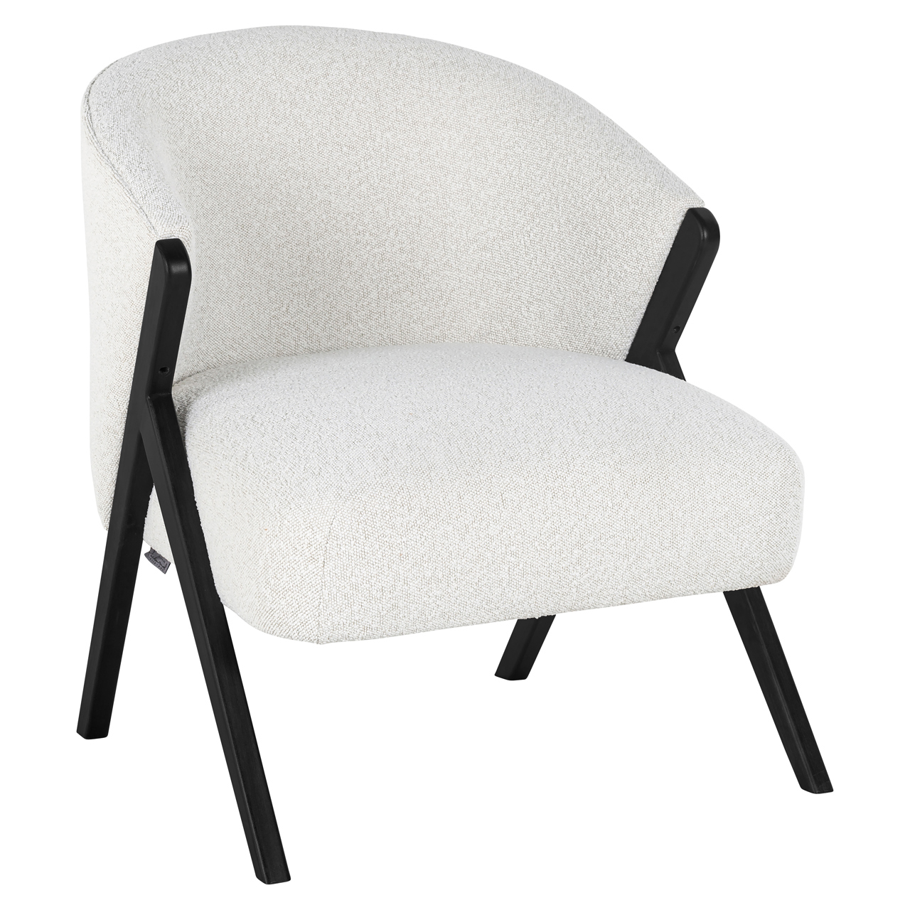 Lounge stoel Mia white bouclé - Afbeelding 2