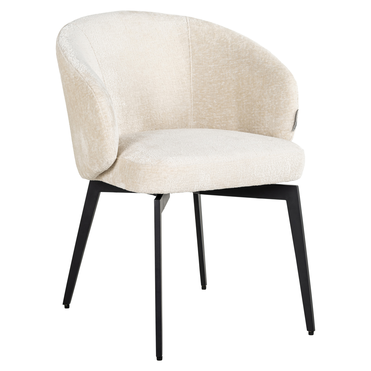 Eetkamerstoel Amphara FR white chenille fire retardant - Afbeelding 2