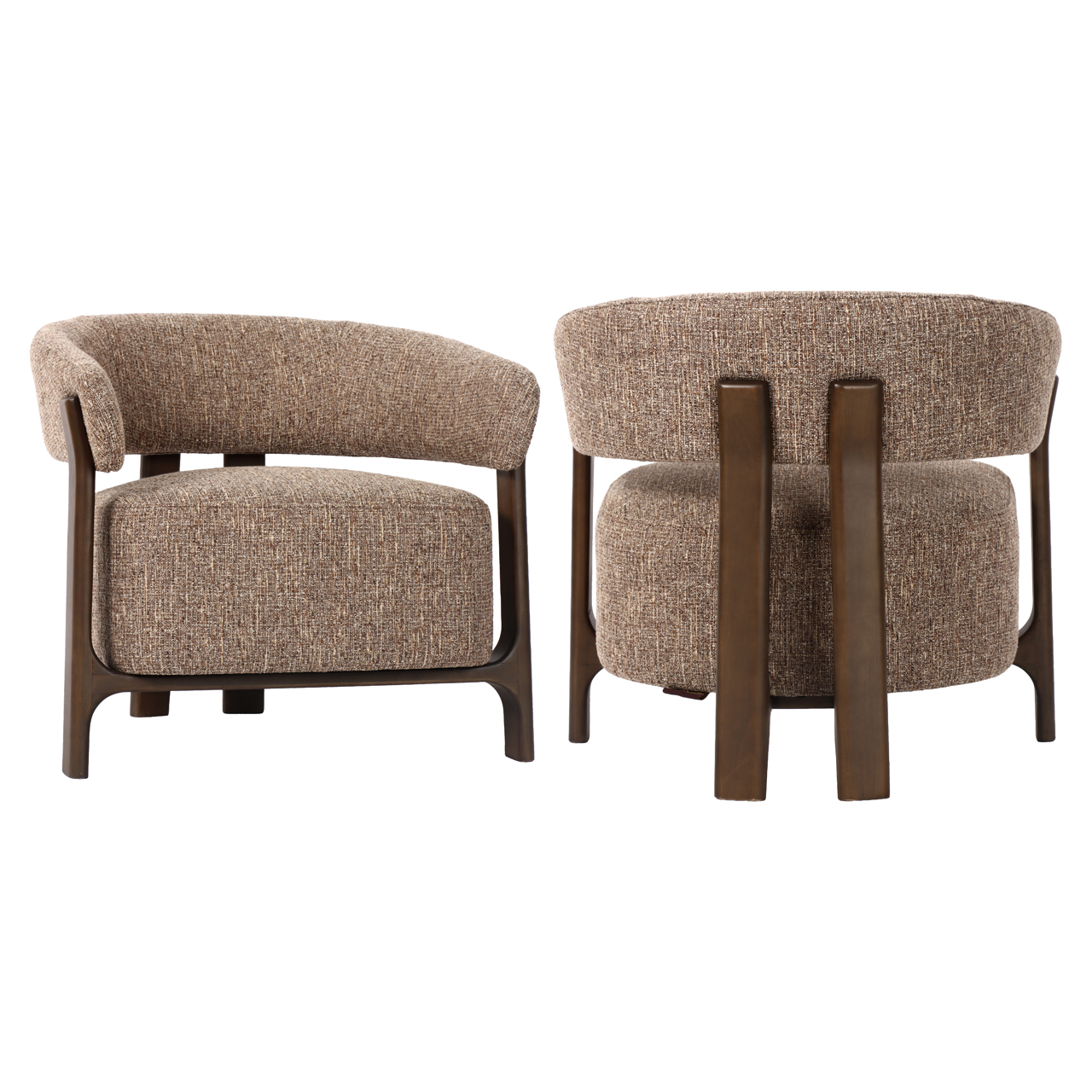Loungestoel Dalara bruin tweed