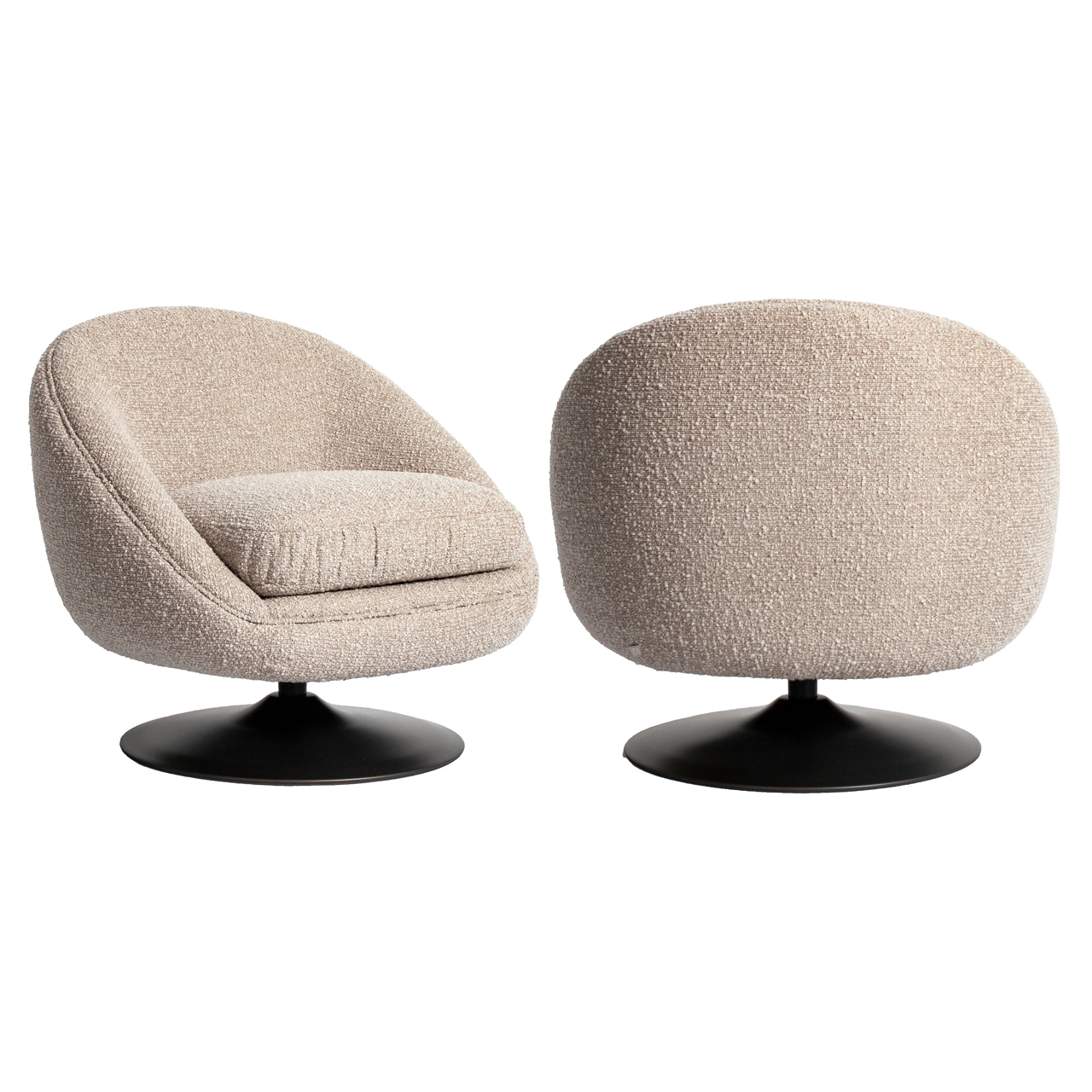 Loungestoel Nodo chunky draaibaar naturel