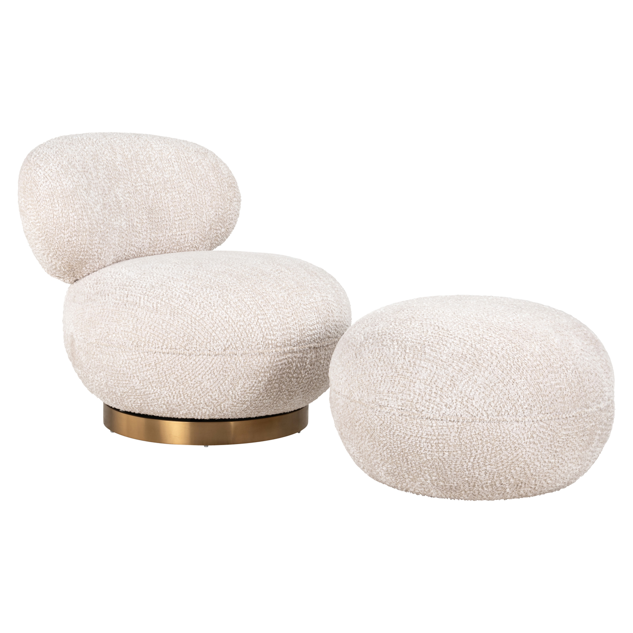 Loungestoel Jace lovely draaibaar crème - Afbeelding 2