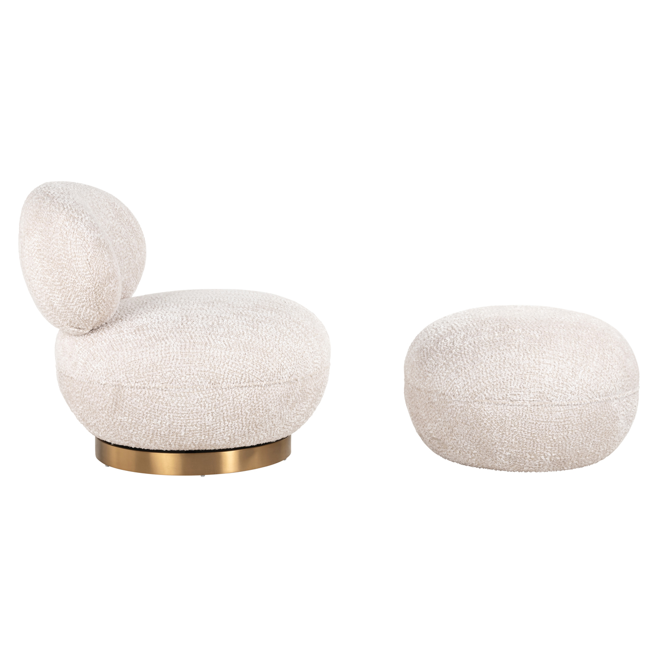 Loungestoel Jace lovely draaibaar crème - Afbeelding 3