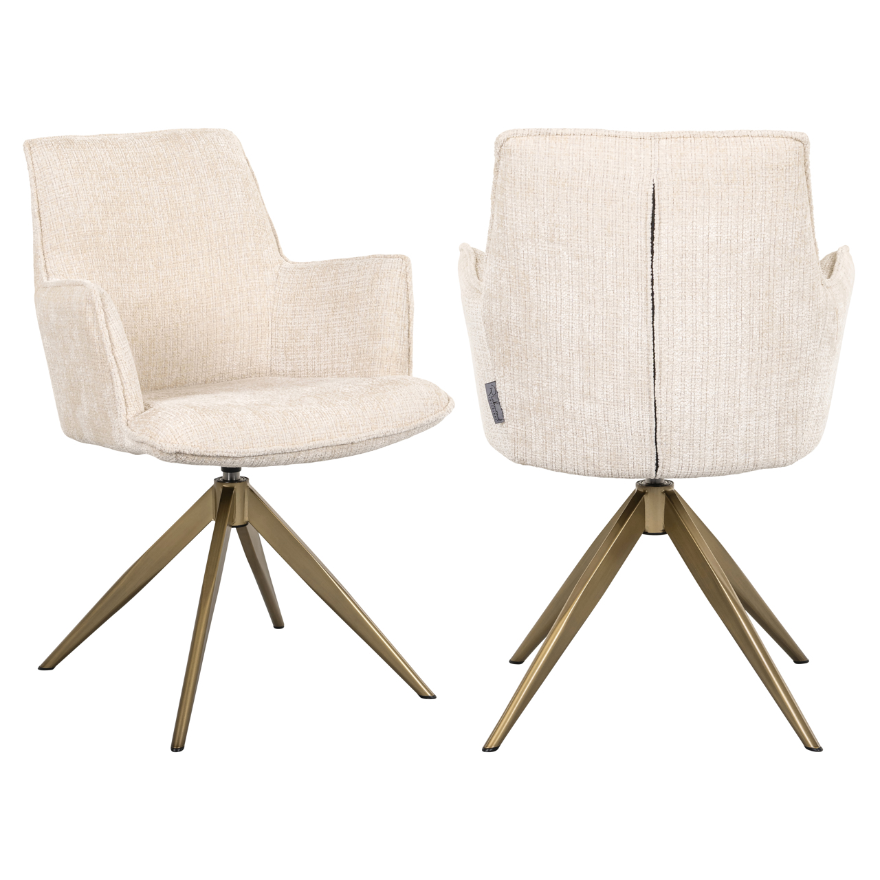 Eetkamerstoel Dakota niagara with arm draaibaar beige