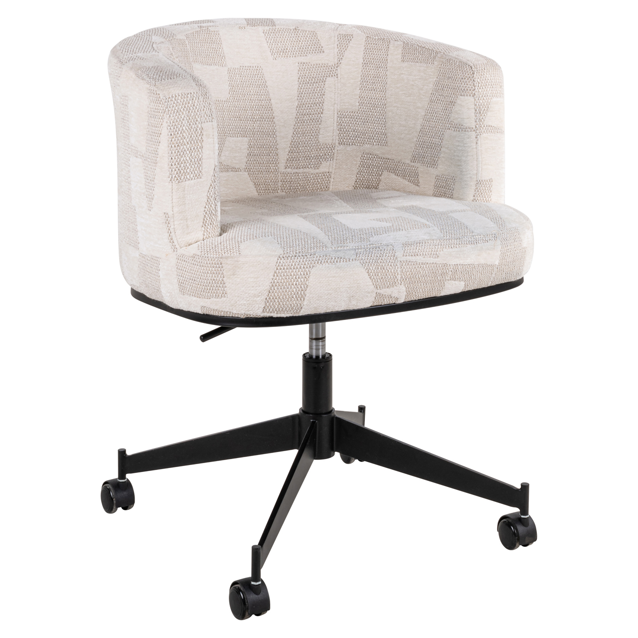 Eetkamerstoel Rochenne beige graffic swivel on wheels - Afbeelding 2
