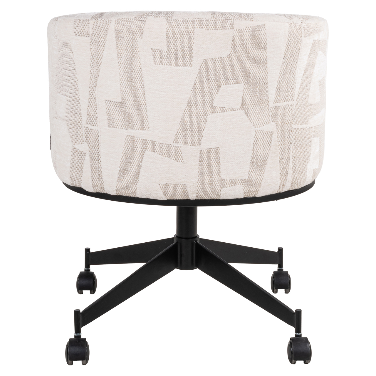 Eetkamerstoel Rochenne beige graffic swivel on wheels - Afbeelding 11
