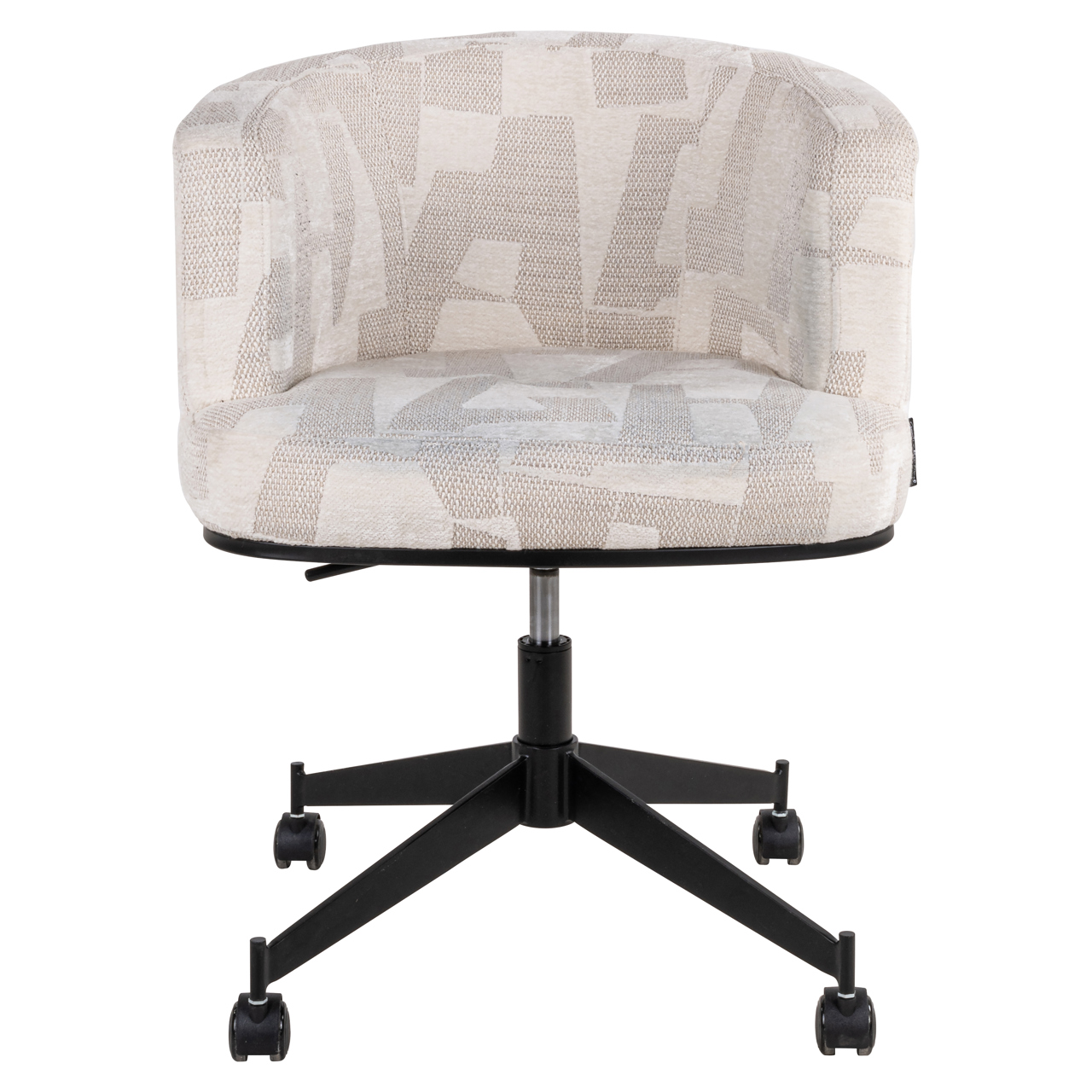 Eetkamerstoel Rochenne beige graffic swivel on wheels - Afbeelding 5