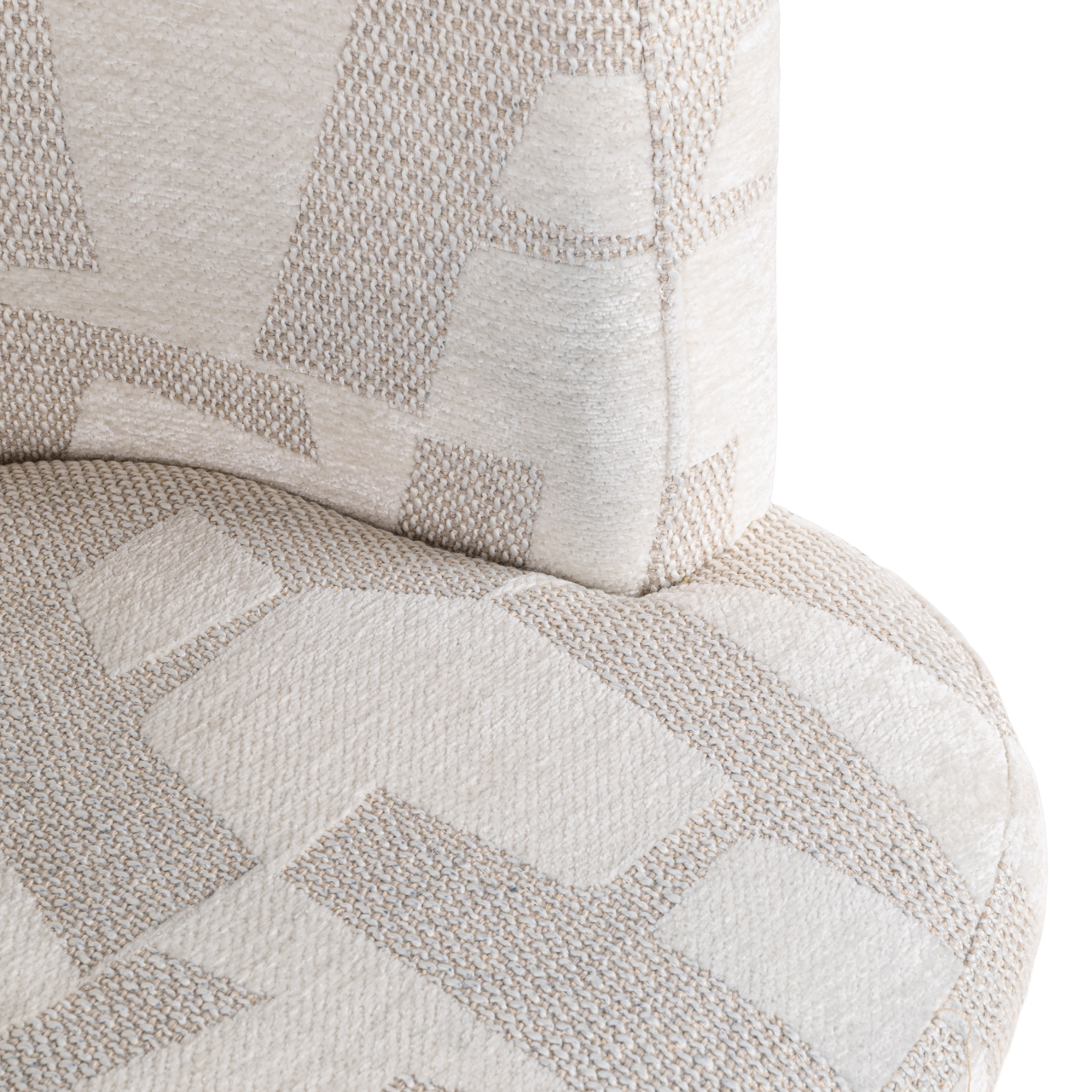 Eetkamerstoel Rochenne beige graffic swivel on wheels - Afbeelding 6
