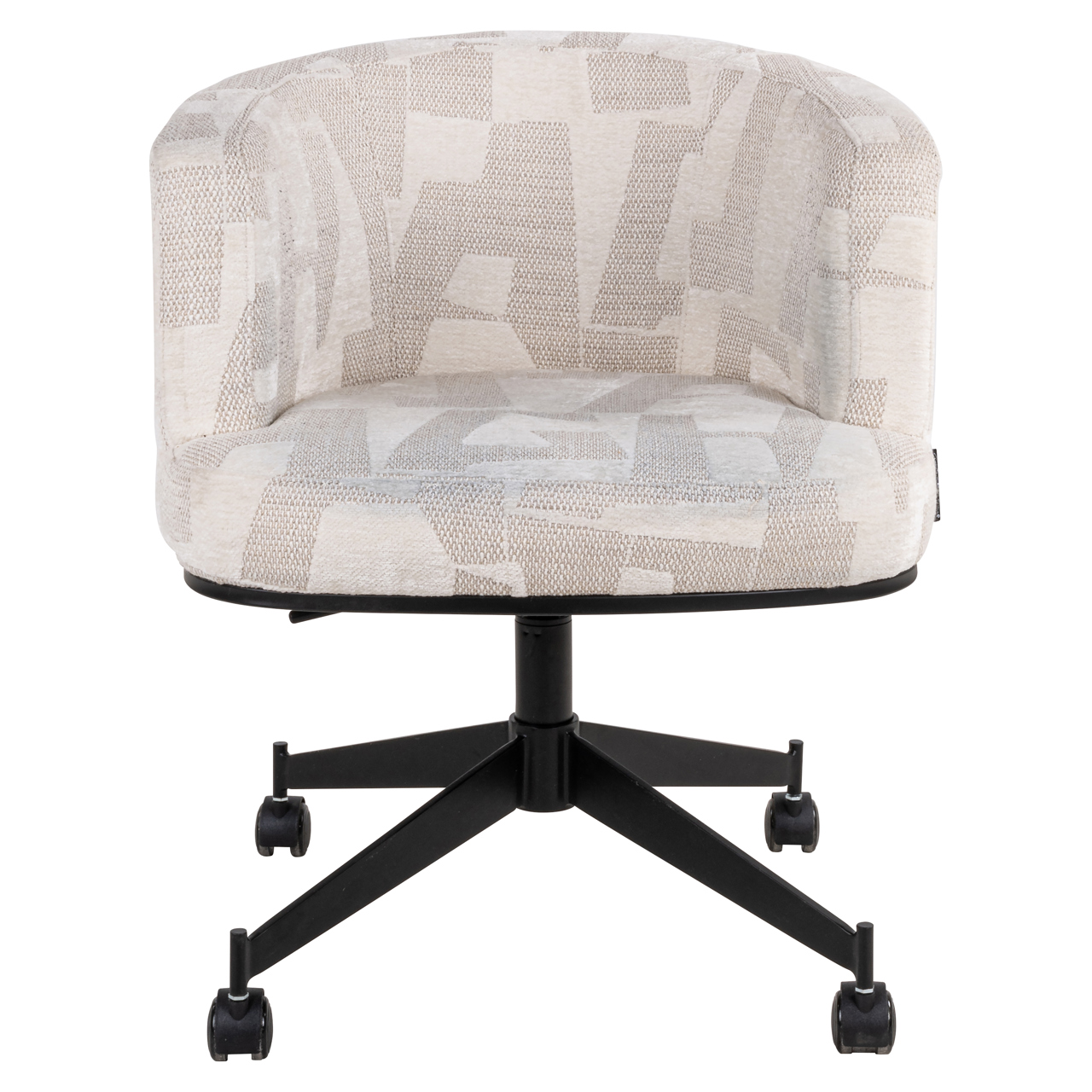 Eetkamerstoel Rochenne beige graffic swivel on wheels - Afbeelding 7