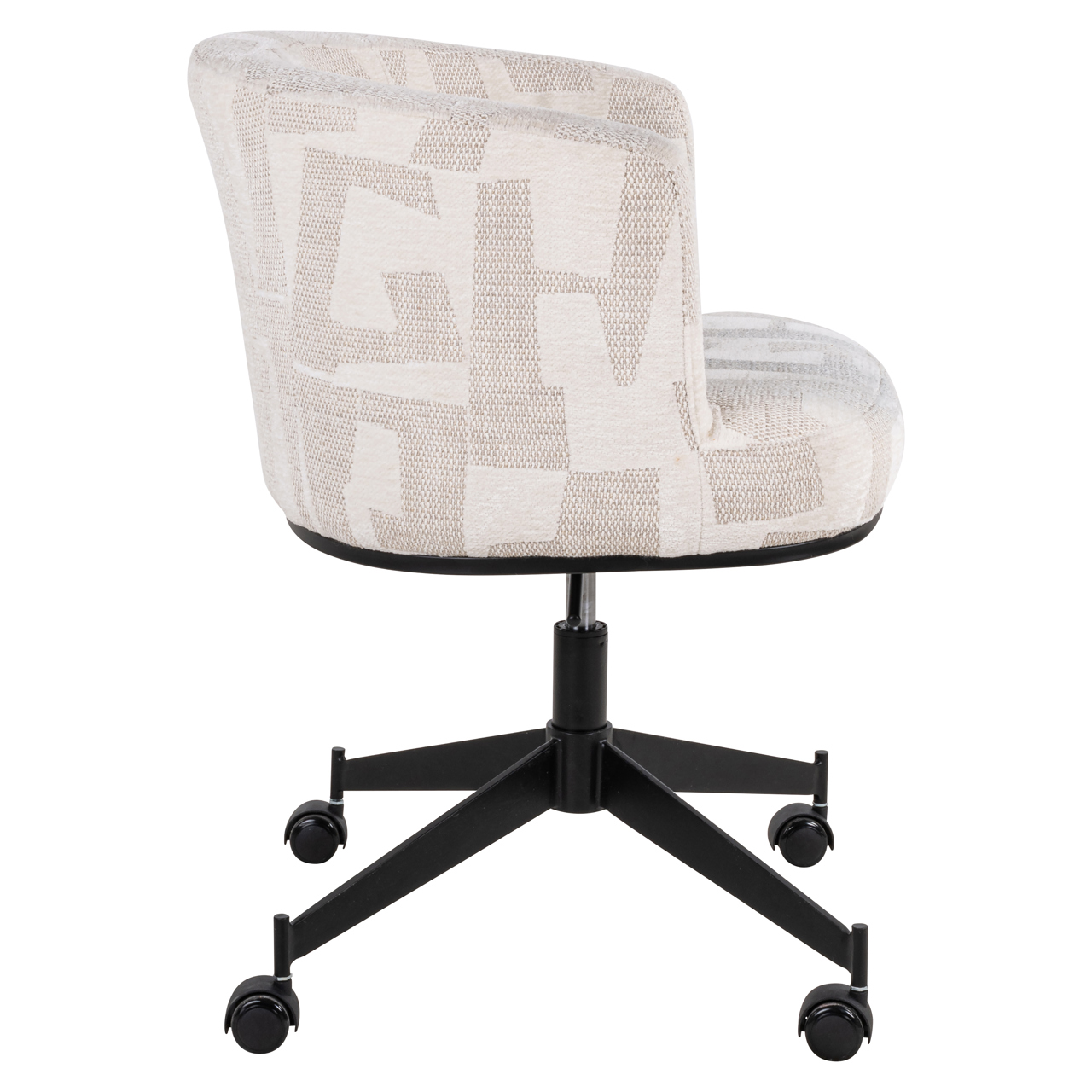 Eetkamerstoel Rochenne beige graffic swivel on wheels - Afbeelding 8