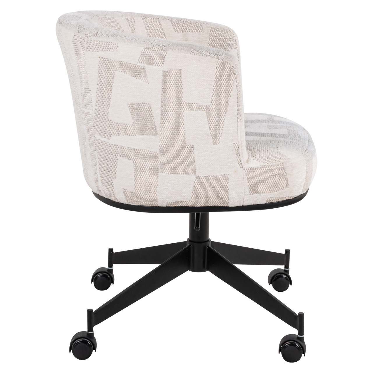 Eetkamerstoel Rochenne beige graffic swivel on wheels - Afbeelding 9