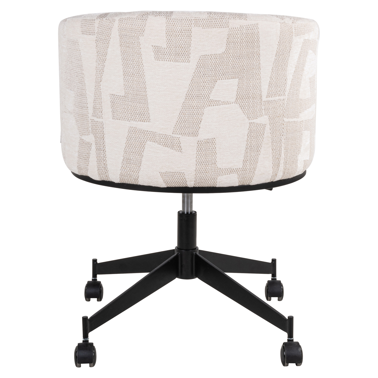 Eetkamerstoel Rochenne beige graffic swivel on wheels - Afbeelding 10