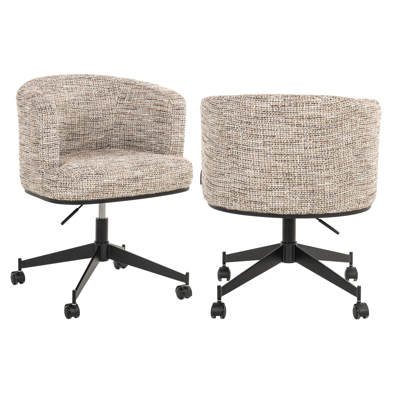 Eetkamerstoel Rochenne trendy on wheels draaibaar naturel