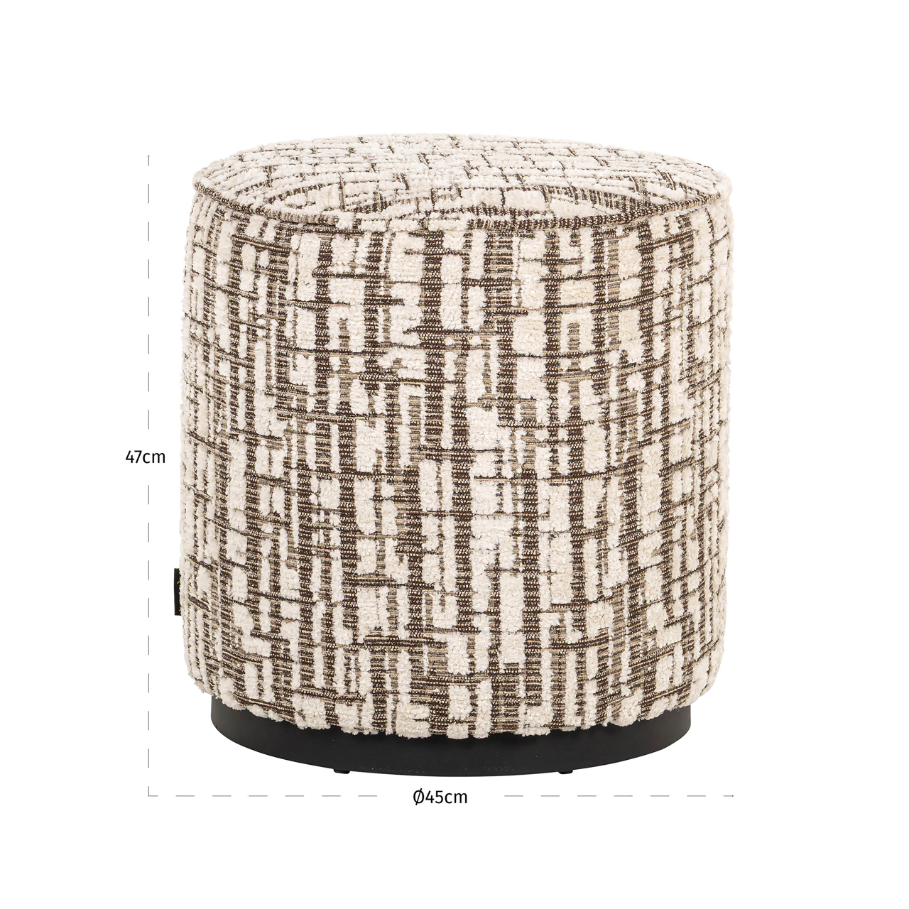 Voetenbank Poef Lexie crème Ø45 cm - Afbeelding 4