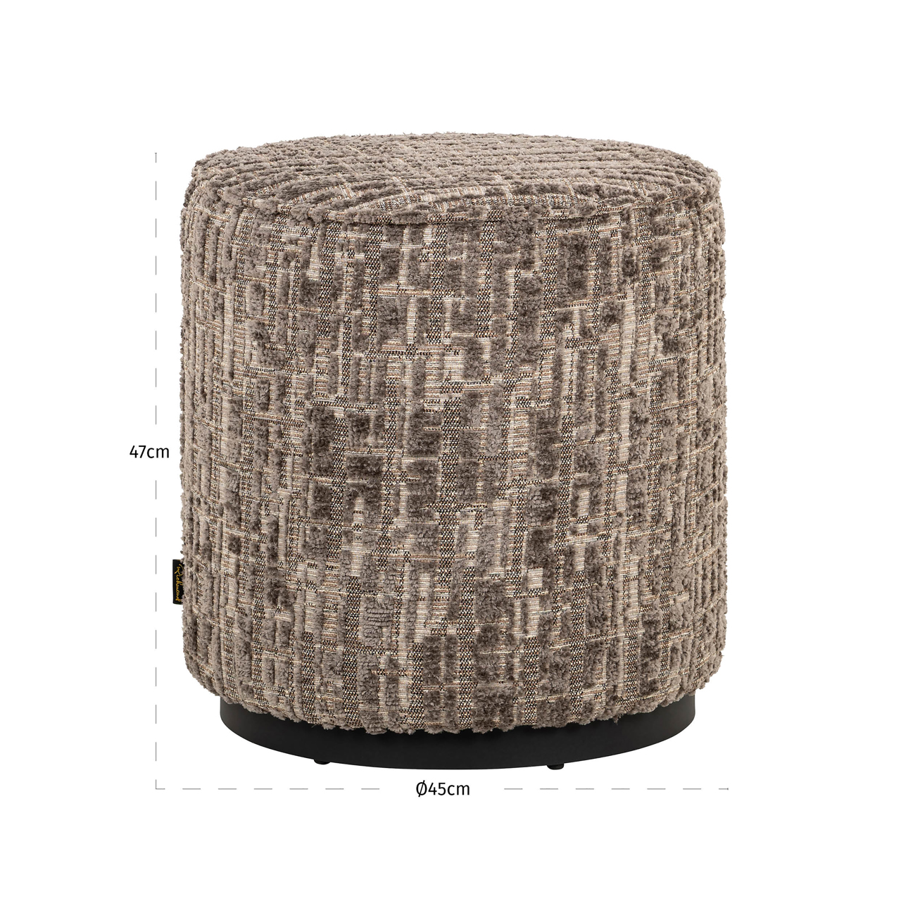 Voetenbank Poef Lexie greige Ø45 cm - Afbeelding 5