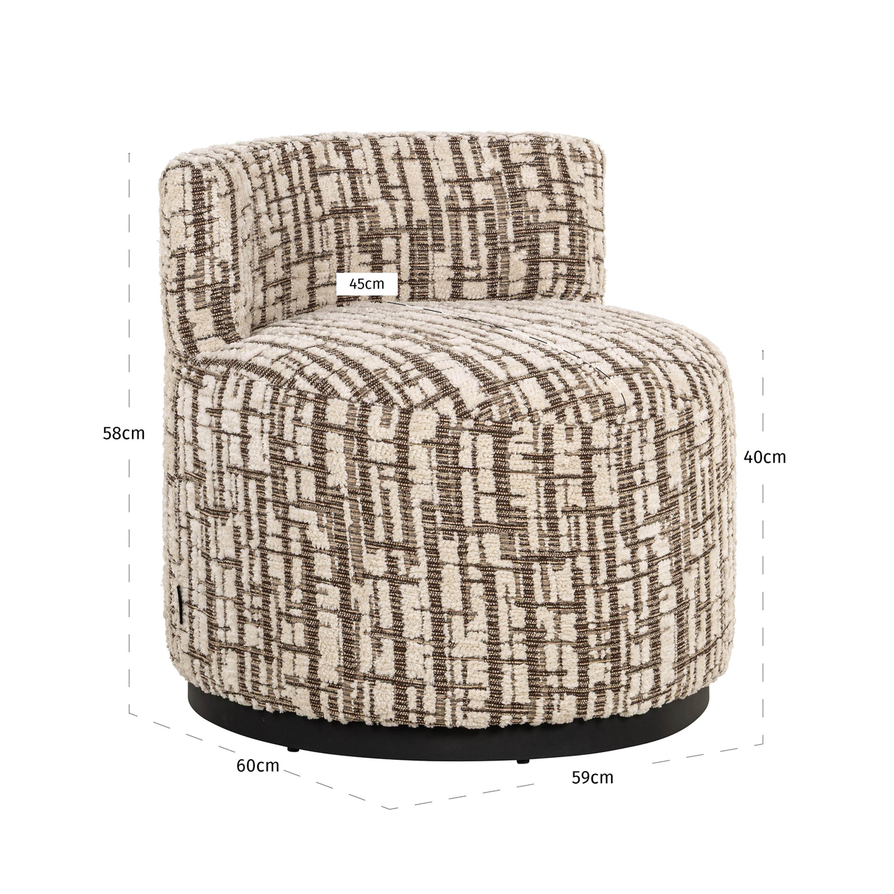 Loungestoel Franny crème - Afbeelding 8