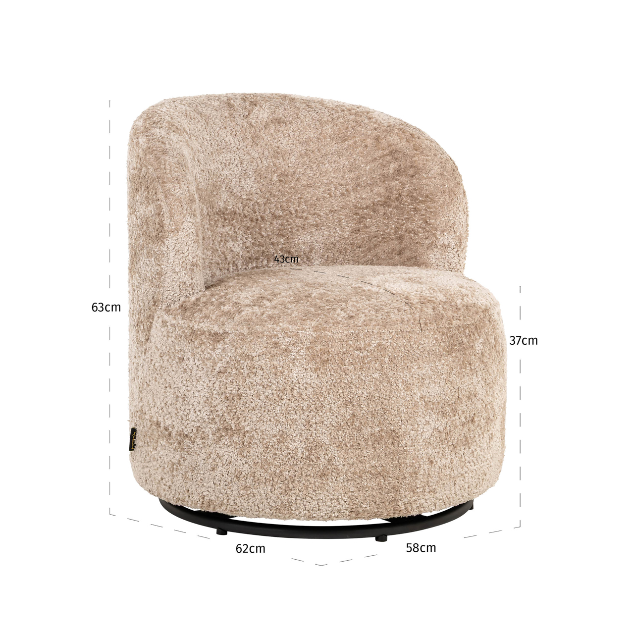 Loungestoel Jackie sheep kids draaibaar naturel - Afbeelding 8