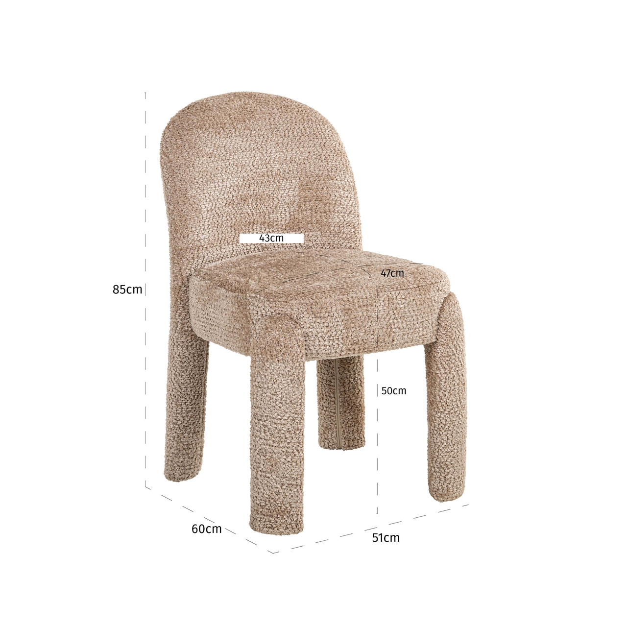 Eetkamerstoel Brandi lovely beige (Set of 2) - Afbeelding 11