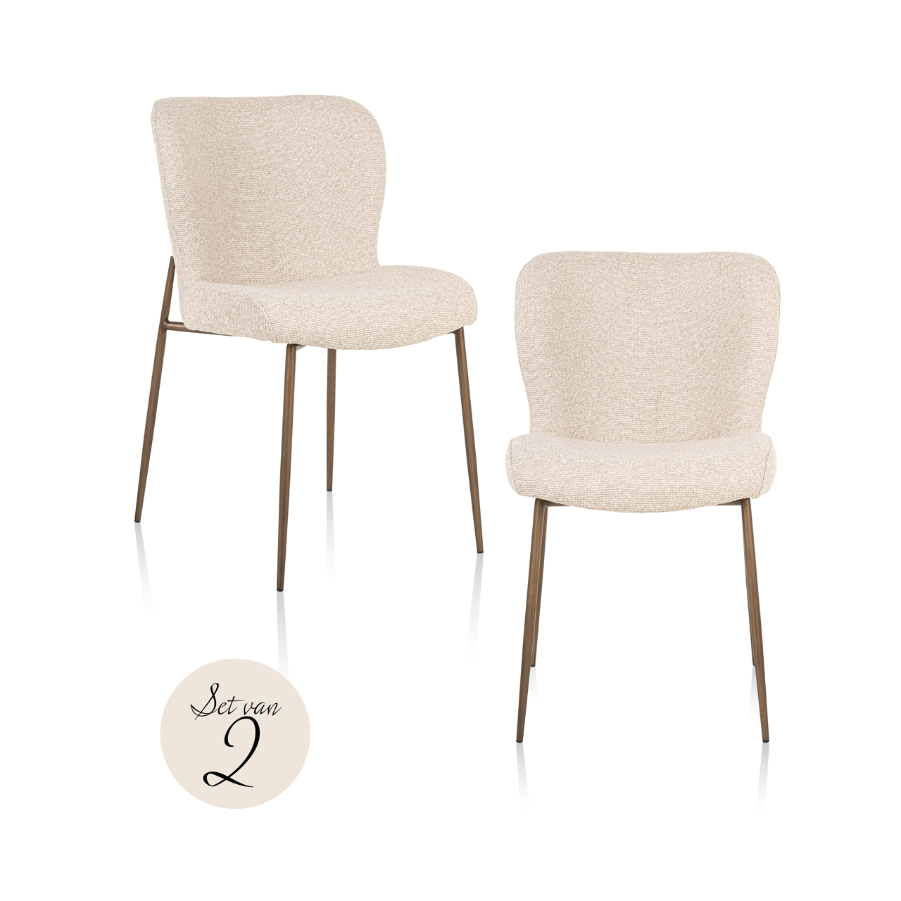 Eetkamerstoel Odarby biscotti set van 2