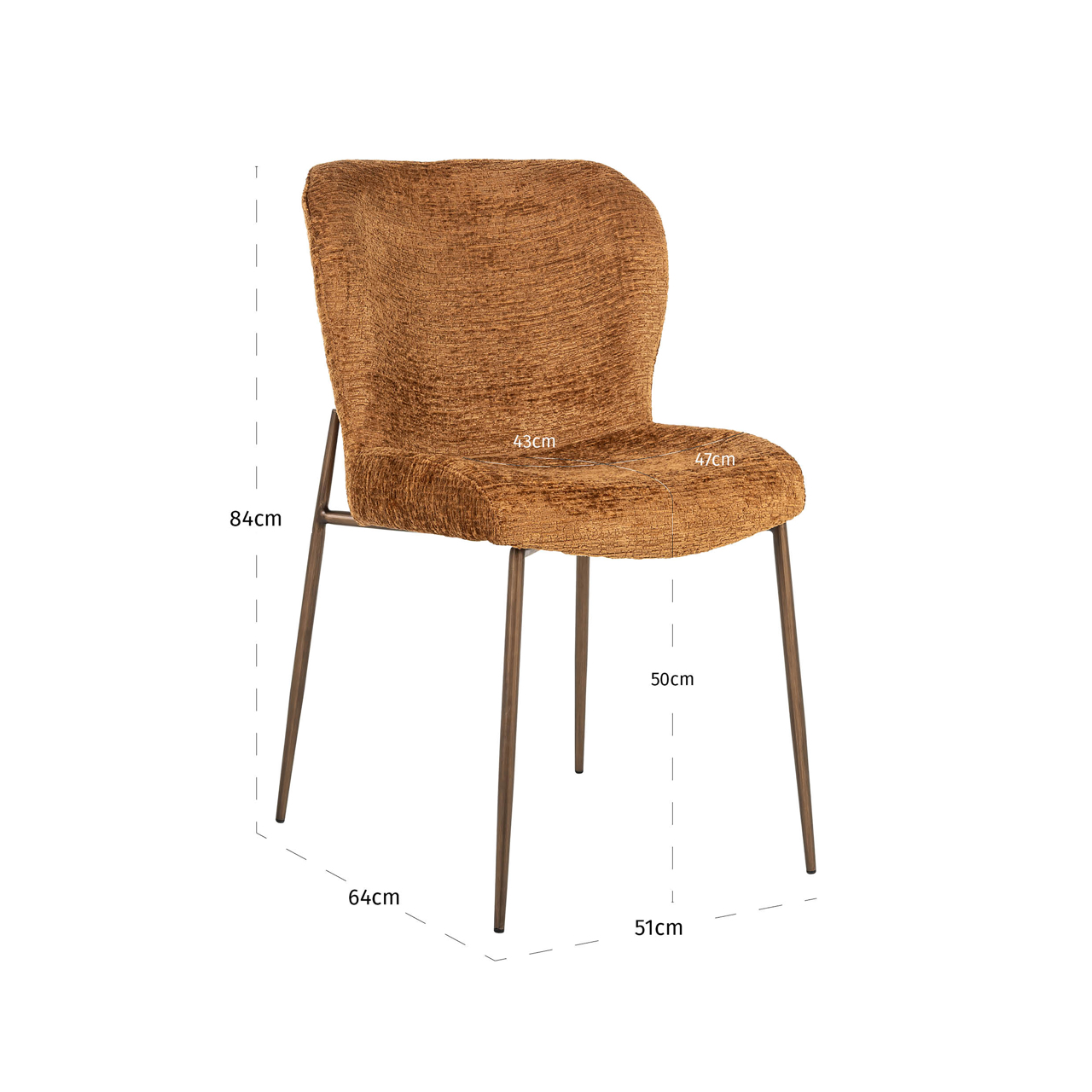 Eetkamerstoel Odarby cognac fusion (Set of 2) - Afbeelding 9
