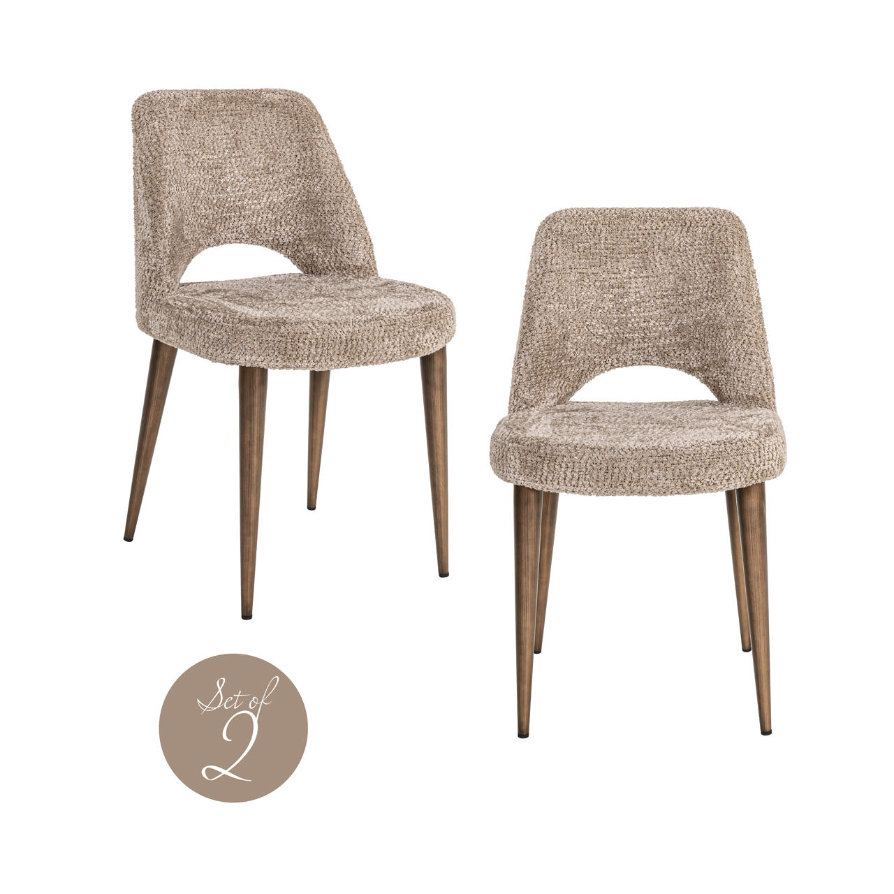 Eetkamerstoel Delphine lovely brandvertragend naturel set van 2